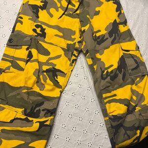 Rothco Yellow Camo Cargo Pants | Drawstring | Size L